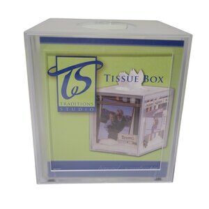 Scrapbooking Photo Tissue Box Holder Clear Acrylic Traditions Studio 2005 Craft